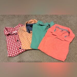 Bundle of 4 Boys Collared Long & Short Sleeve Shirts Size Small (6/7)